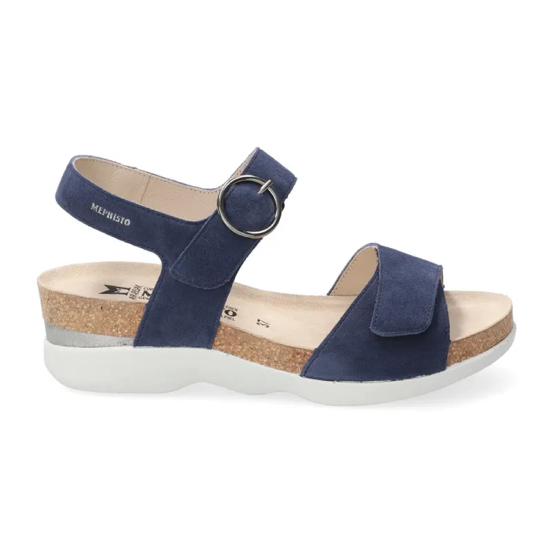 Mephisto Sandalo 2 Velcri ORIANA Velcalf Premium 1220g Midnight Blue - immagine 3