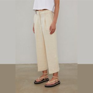 Peserico Pantalone a palazzo in lino e viscosa