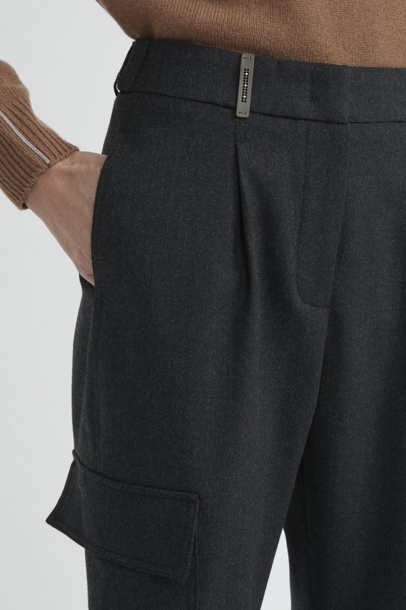Peserico Pantalone cargo in flanella di lana tecnica - immagine 3