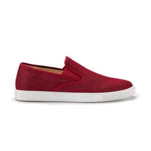 Mod. PABLO – Fashion sneakers senza lacci  in pelle vegana di legno di acero rosso vivo