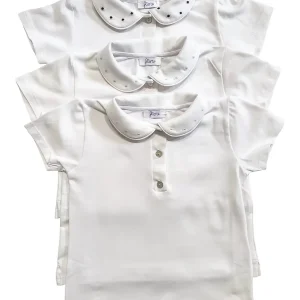 polo in jersey manica corta colletto ricamo pois (+colori)