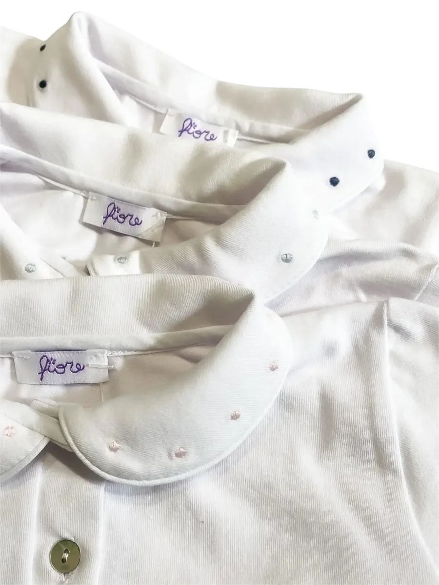 polo in jersey manica corta colletto ricamo pois (+colori) - immagine 3