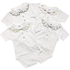 body in jersey manica corta con colletto ricamato (+colori)