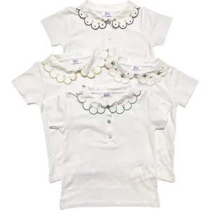 polo in jersey manica corta con colletto ricamato (+colori)