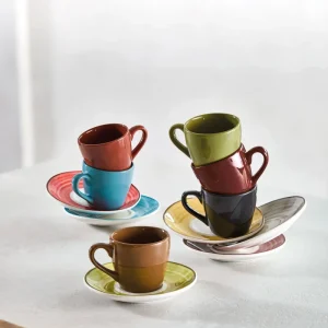 Set 6 Tazzine da Caffè con Piattini in Vetro di Murano - Maison Sucrée Collezione Daily