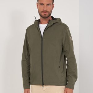 PESERICO GIACCA IMPERMEABILE CON CAPPUCCIO REGOLABILE_VERDE MILITARE