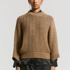 Peserico Maglia in Soffio di lana e Alpaca – Amber Beige