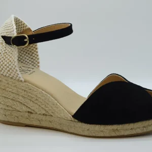 Ska Espadrillas Aperta In Punta In Camoscio MALIBU T5N Nero