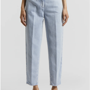 Peserico Denim carrot in boule di cotone – Azzurro Alba