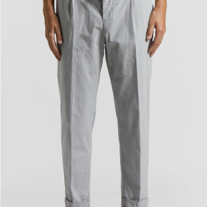 Peserico Pantalone jogger in tela di cotone stretch – Grigio lunare