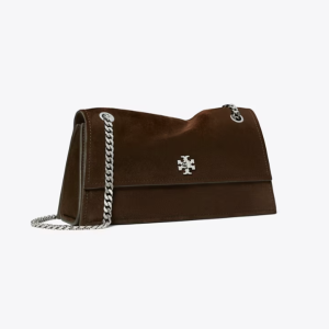 Tory Burch Shoulder Bag Kira in Suede – Dark Cocoa