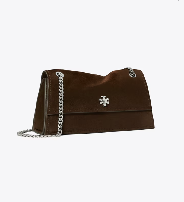 Tory Burch Shoulder Bag Kira in Suede – Dark Cocoa