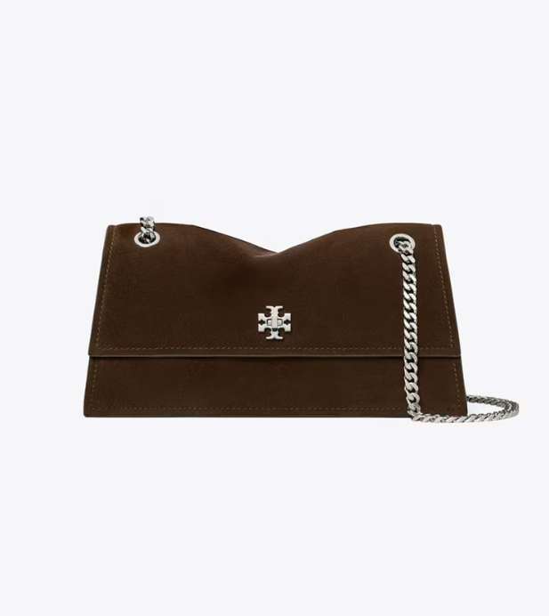 Tory Burch Shoulder Bag Kira in Suede – Dark Cocoa - immagine 5