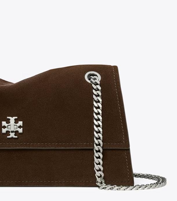 Tory Burch Shoulder Bag Kira in Suede – Dark Cocoa - immagine 4