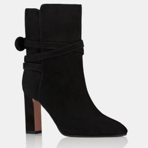Aquazzura Stivaletto Very Bow Tie Bootie 85 – Suede Nero