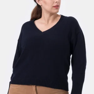 Shelly Maglia Scollo a V in Lana Blu