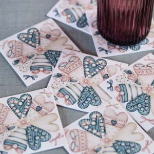 Set 6 Sottobicchieri Decorativi - Collezione Cute Hearts