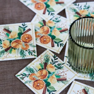 Set 6 Sottobicchieri Natalizi - Collezione Profumi d'Inverno