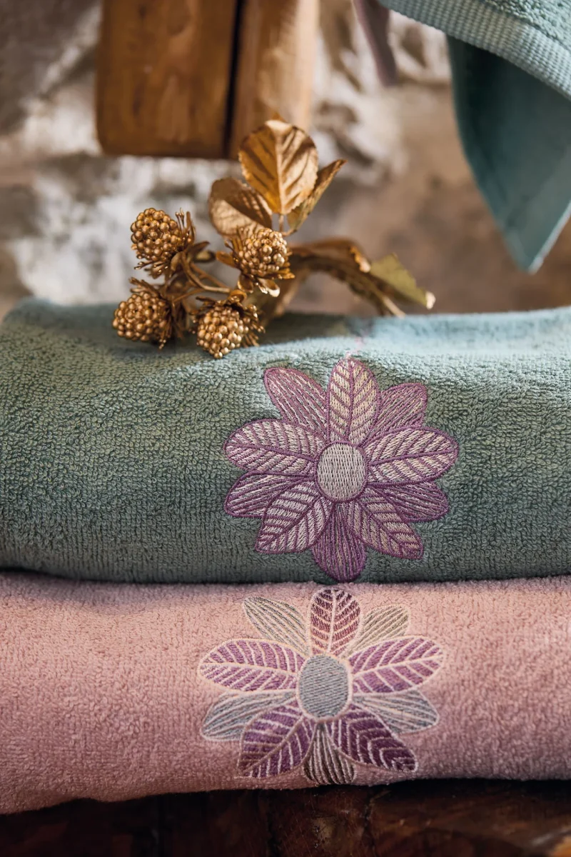 Set Spugne Ricamate 1+1 Ospite + Viso - Maison Sucrée - immagine 2