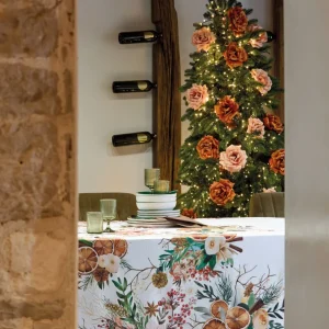 Tovaglia Antimacchia - Composizione Botanica con Arance e Cannella