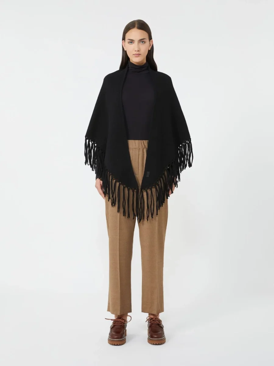 Scialle in lana con frange - NERO WEEKEND MAXMARA - immagine 3