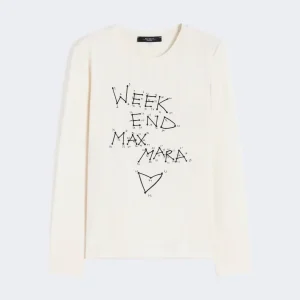 Fitted stretch jersey T-shirt - ECRU WEEKEND MAXMARA