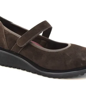 Ziviani Mari Jane  Con Cinturino Assimettrico 1950 ZEPPA Camoscio Moro