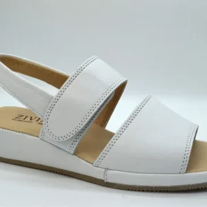 Ziviani Sandalo  Due  Fasce  E Velcro 3023 Vitello Bianco