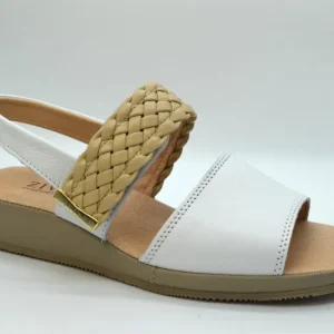 Ziviani Sandalo Treccia Fine 3081 Treccia Beige/vitello Bianco
