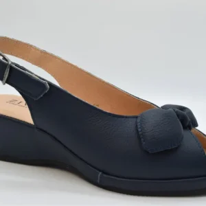 Ziviani Sandalo Scollato Con Zeppa Topolino 5004 Vitello Blu