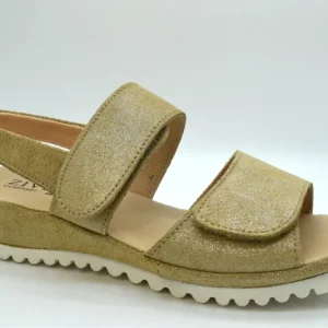Ziviani Sandalo Due Fasce Con Velcro CA255 Lux Oro