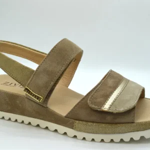 Ziviani Sandalo Bicolore Due Fasce A Velcro CA3078 Combinazione Deserto