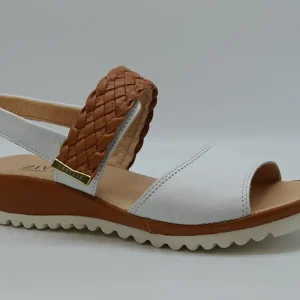 Ziviani Sandalo Treccia Fine CAPRI 281 Treccia Cuoio/vitello Bianco