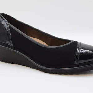 Ziviani Decollete’ Con Zeppa E Decorazione 15 ZEPPA Camoscio Nero