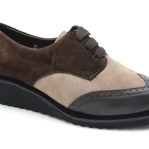 Ziviani Scarpa Stringata Con Pellame Combinato 1948 ZEPPA Camoscio T.moro/tortora