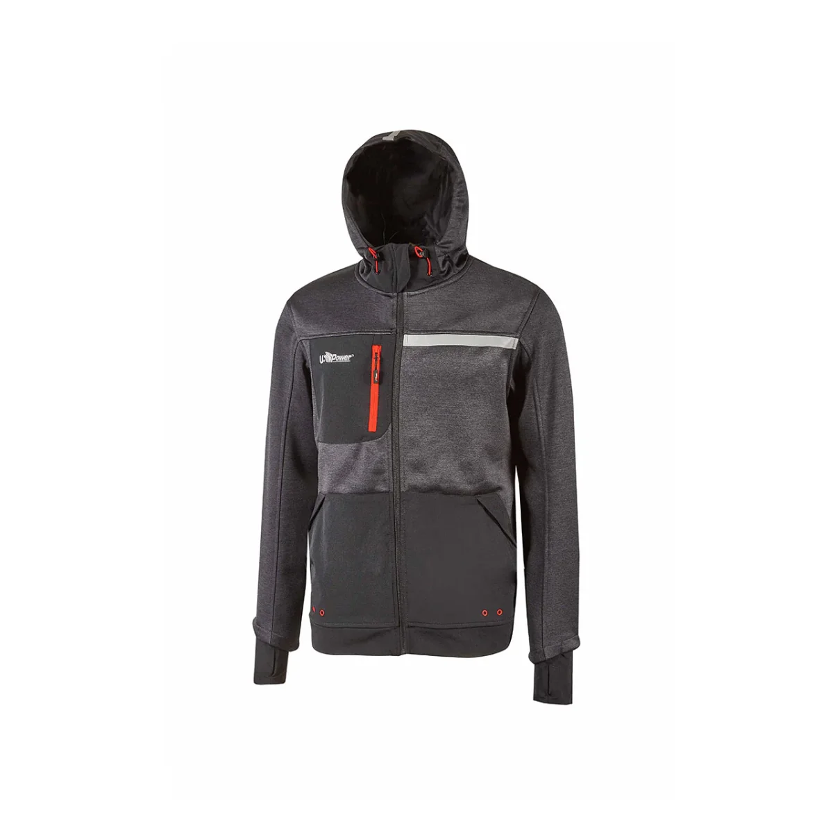 FELPA GALAXY FULL ZIP - U-POWER - NERO/VERDE/GRIGIO - immagine 2