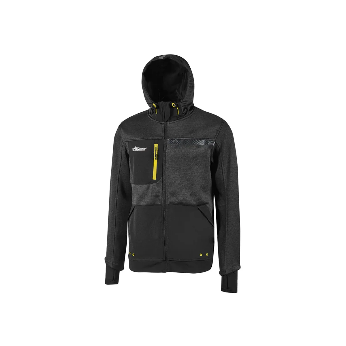 FELPA GALAXY FULL ZIP - U-POWER - NERO/VERDE/GRIGIO - immagine 3