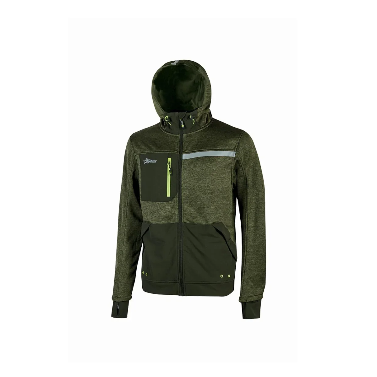 FELPA GALAXY FULL ZIP - U-POWER - NERO/VERDE/GRIGIO - immagine 4