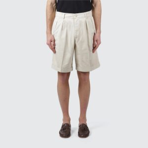 Cruna Bermuda shorts con doppia pence in gabardina di cotone stretch