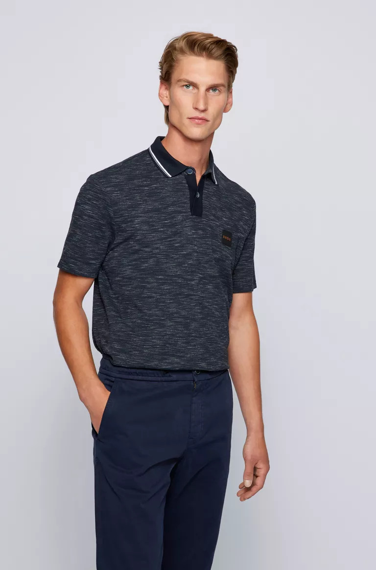 HUGO BOSS POLO REGULAR FIT IN JERSEY BICOLORE_DARK BLUE - immagine 2