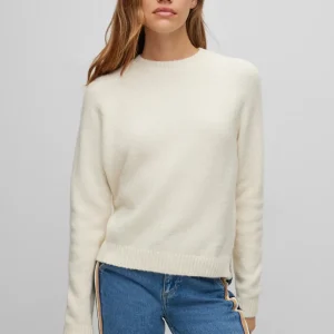 Hugo Boss Maglione girocollo in alpaca, cotone e modal_DISPONIBILE IN CREMA O BLU