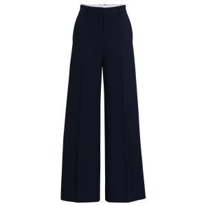 Hugo Boss Pantalone a vita alta dal fit rilassato blu scuro
