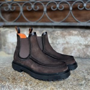 Santoni polacchino  in suede testa di moro