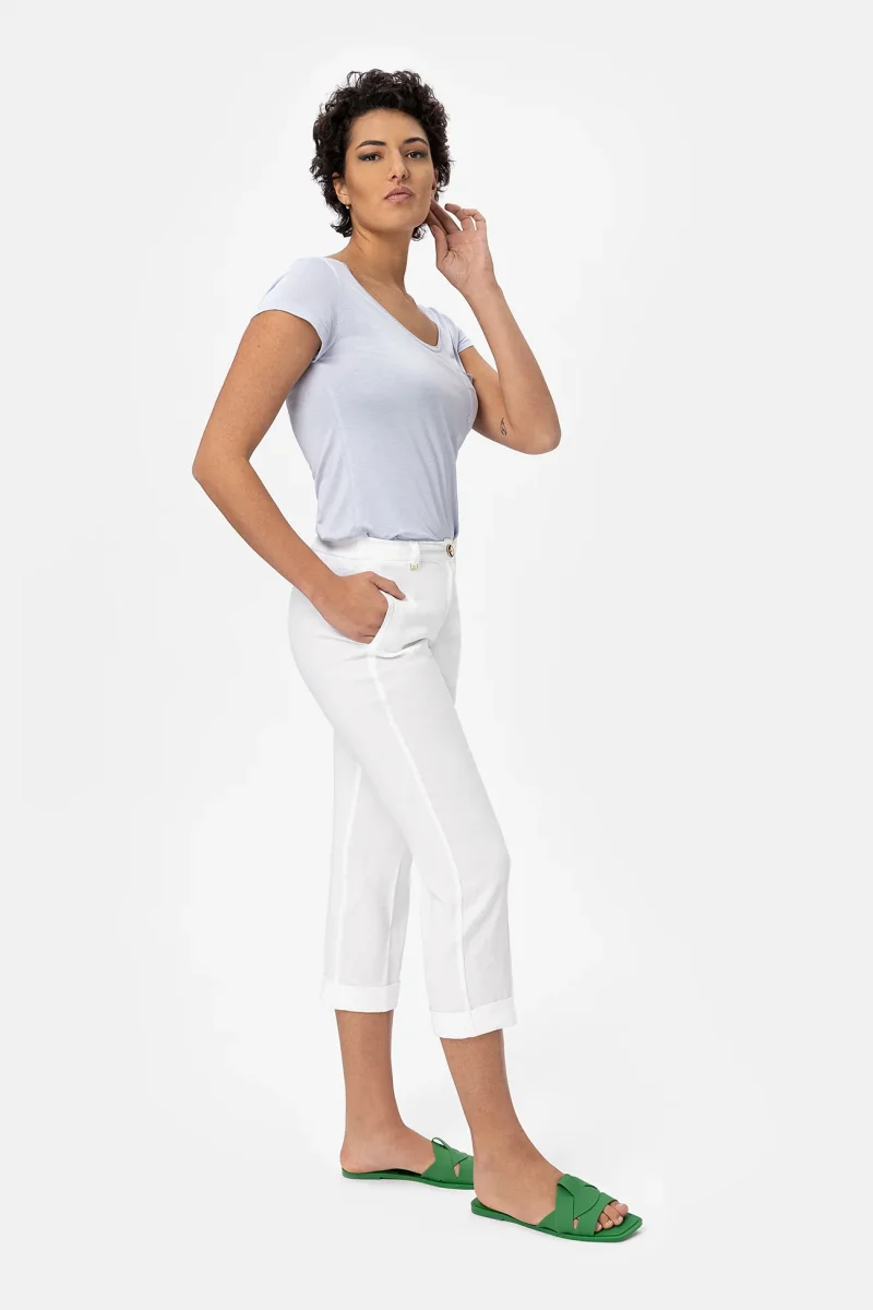 Merci Gax Pantalone di lino viscosa stretch - immagine 4