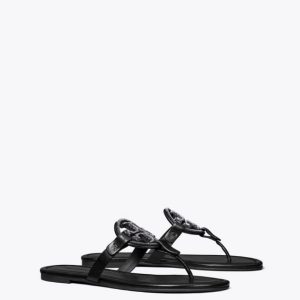 Tory Burch Sandalo Miller in pelle annodata con pavè nero