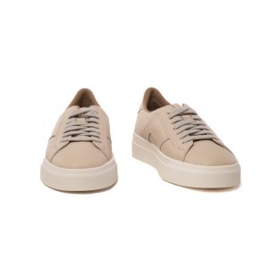 Santoni Double Buckle sneakers in pelle liscia cipria