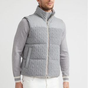 Peserico Piumino d’oca senza maniche in lana tricot