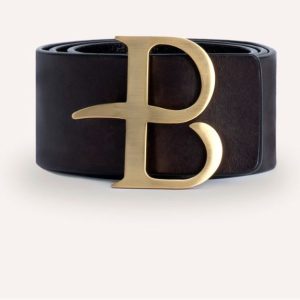 Ballantyne cintura alta in pelle nera