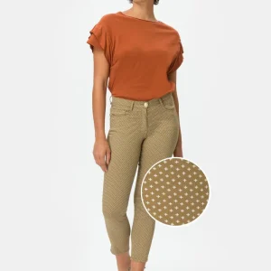 Carissa St134 Pantalone in cotone micro fantasia