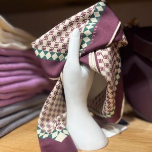 Ballantyne Foulard in seta toni Bordeaux